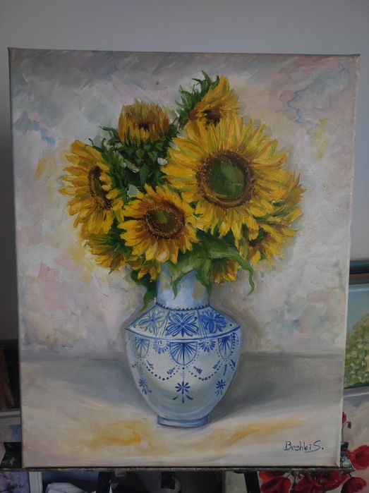 Słoneczniki obraz olejny na płótnie