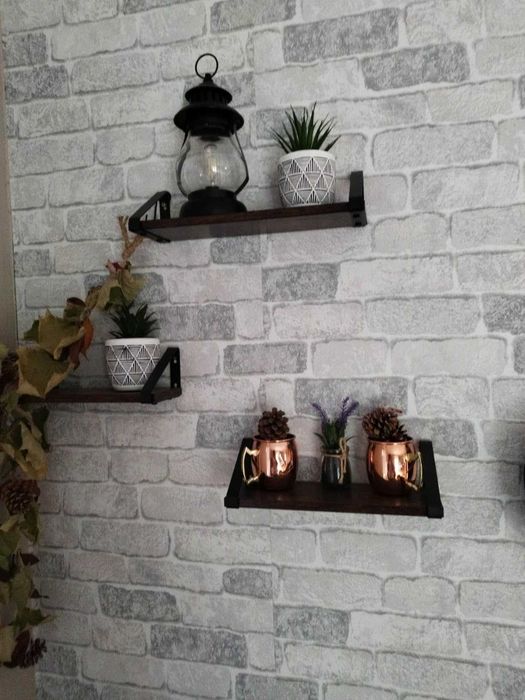 Kwietnik dekoracja ścienna loft 3 sztuki rustykalne zestaw
