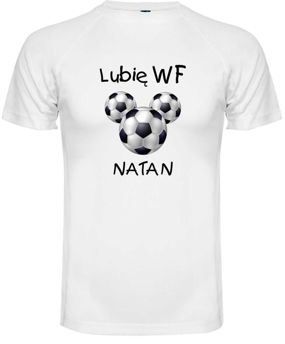 Koszulka  szybkoschnąca na WF rozm. 134/140 cm Slim z imieniem Natan