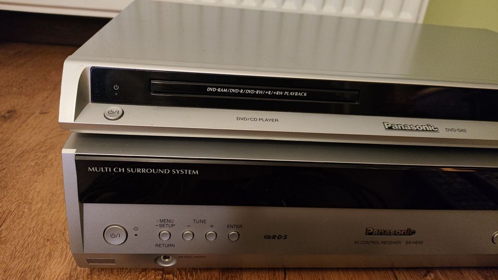 Amplituner Panasonic 5.1 SA-HE40 + DVD S42 piloty kable