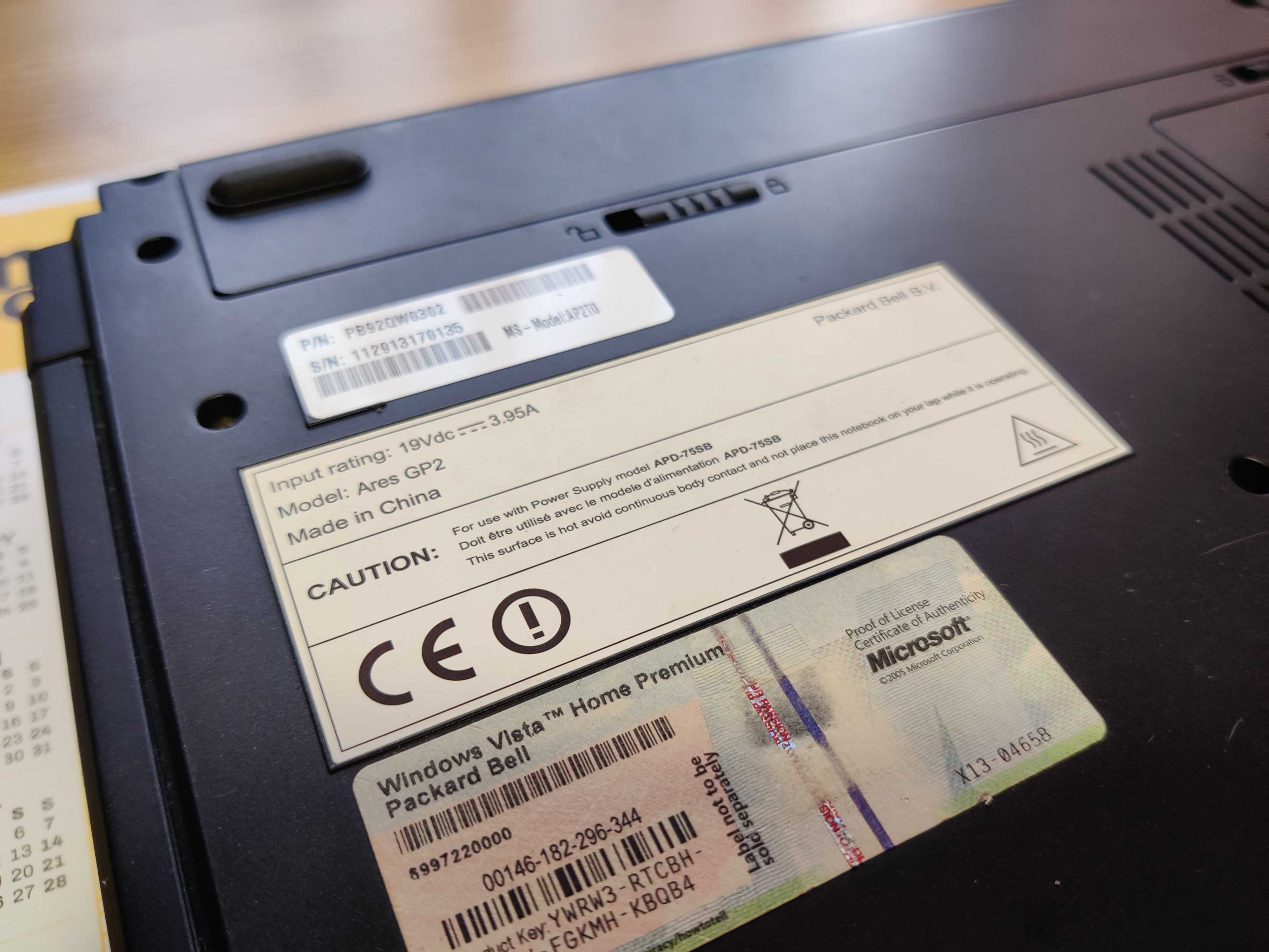 Portátil Packard Bell Ares GP2