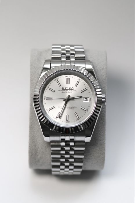 Zegarek Custom Seiko Mod Datejust White