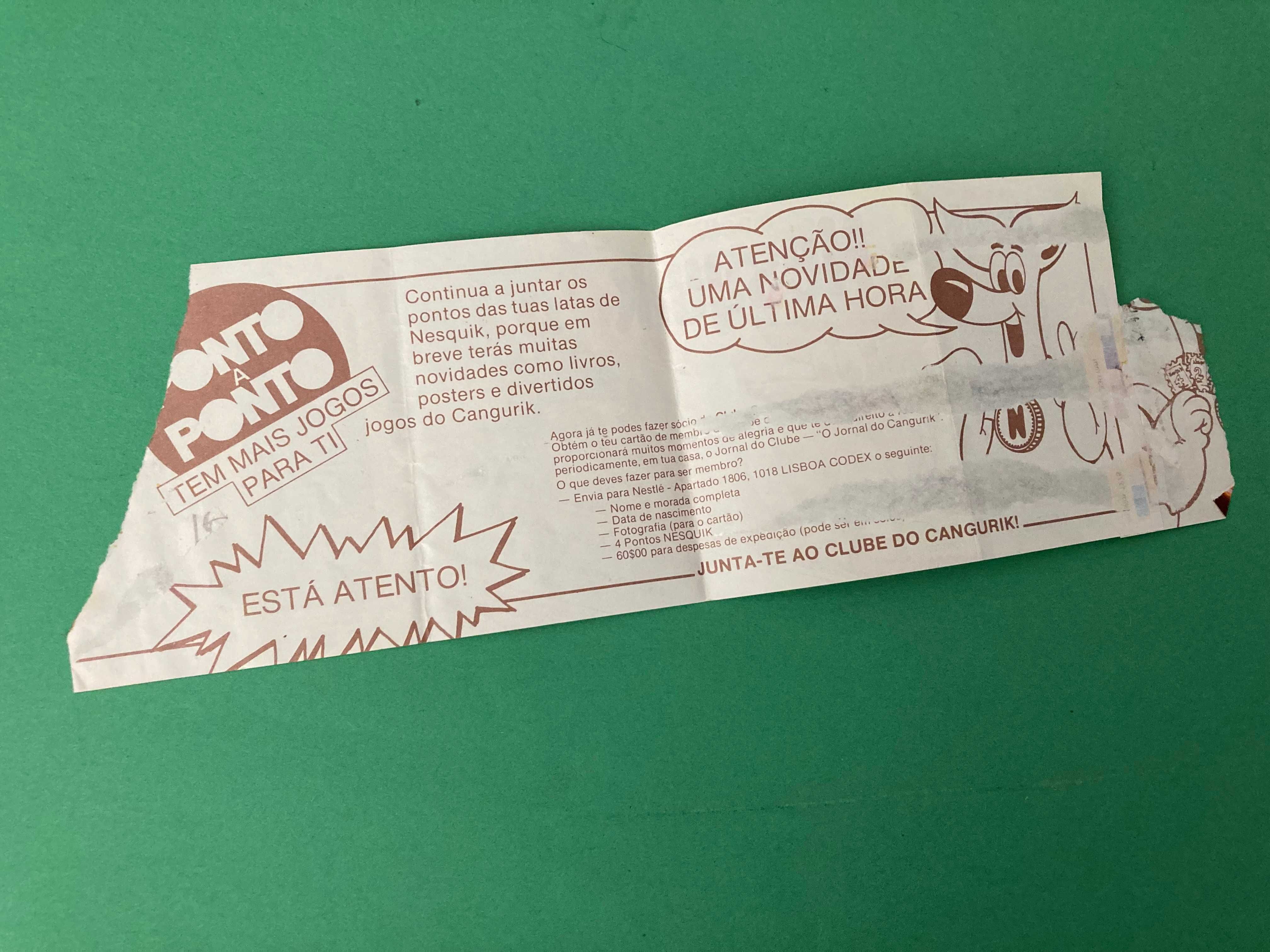 Lote de 2 Rótulos da Nesquik Cangurik Anos 80