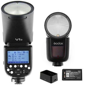 Вспышка Godox V1 (набор) для Canon, Sony, Fujifilm, Pentax, Nikon