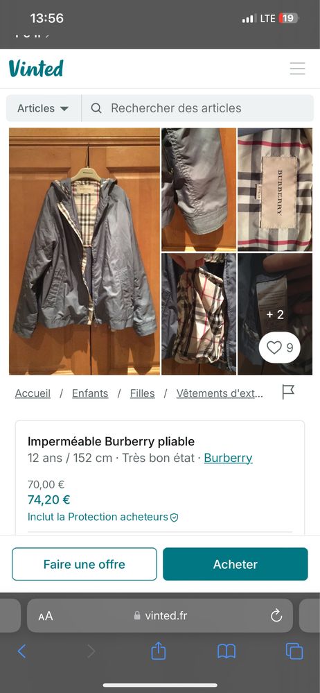 Burberry 152 куртка вітрівка ветровка