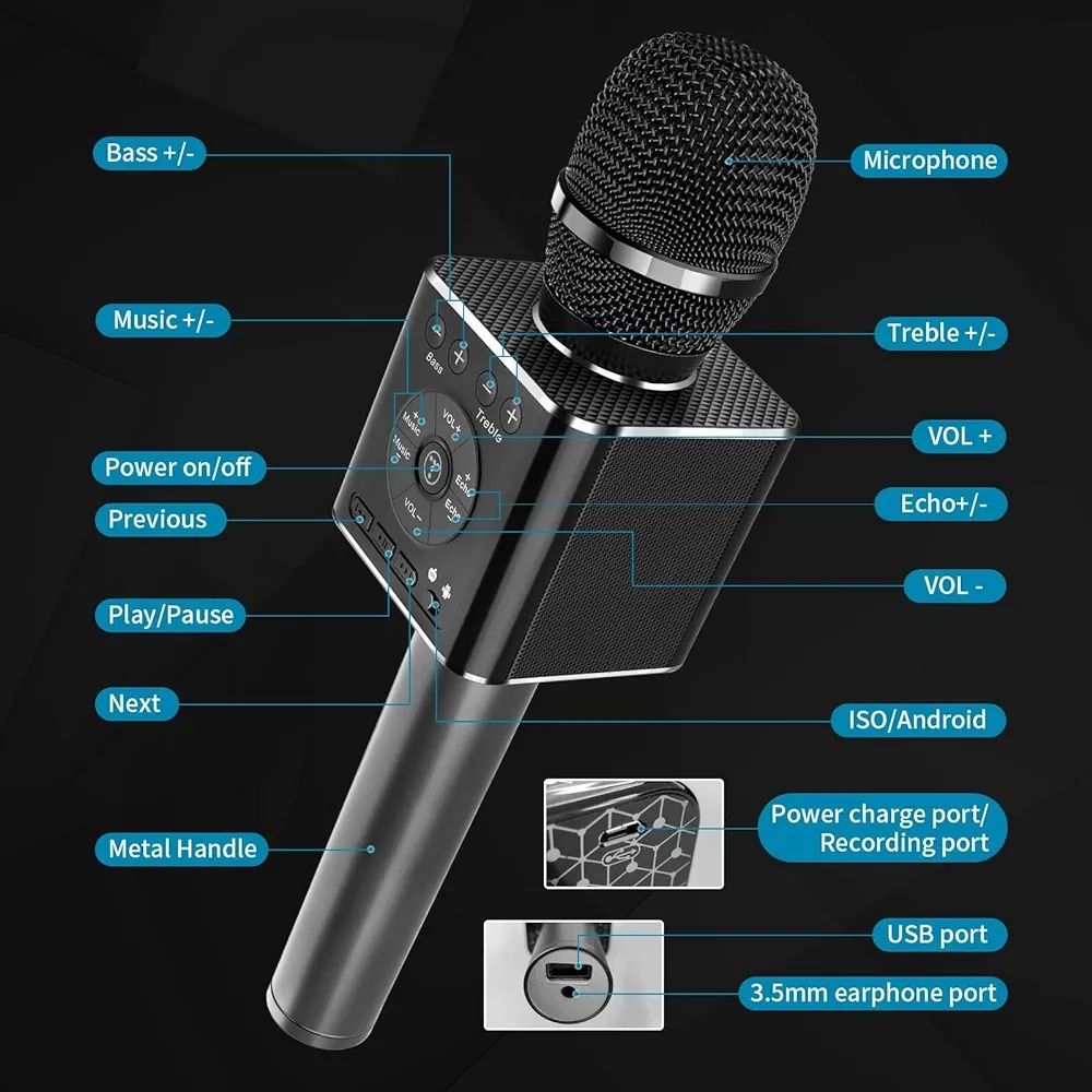 Mikrofon bezprzewodowy głośnik do karaoke Tosing 04