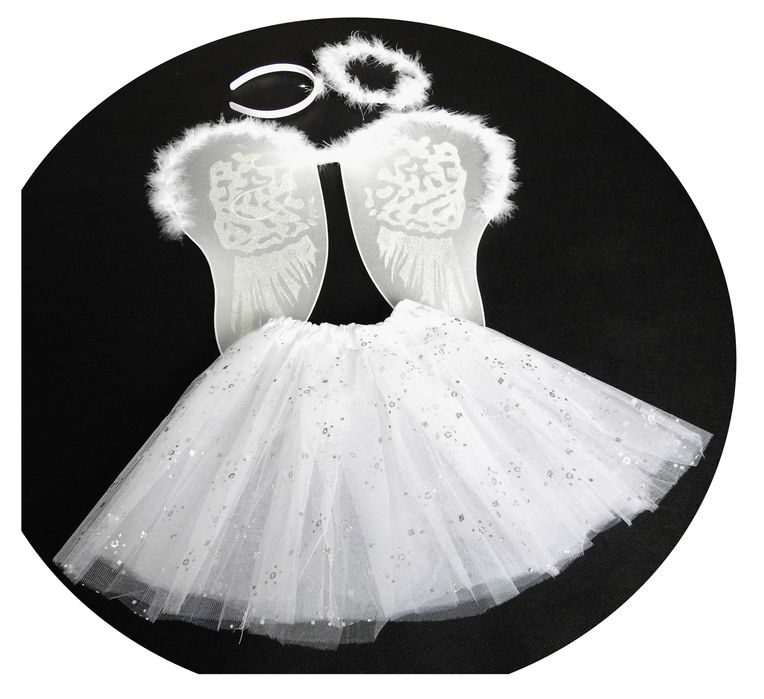 Aniołek strój anioła skrzydła aureola