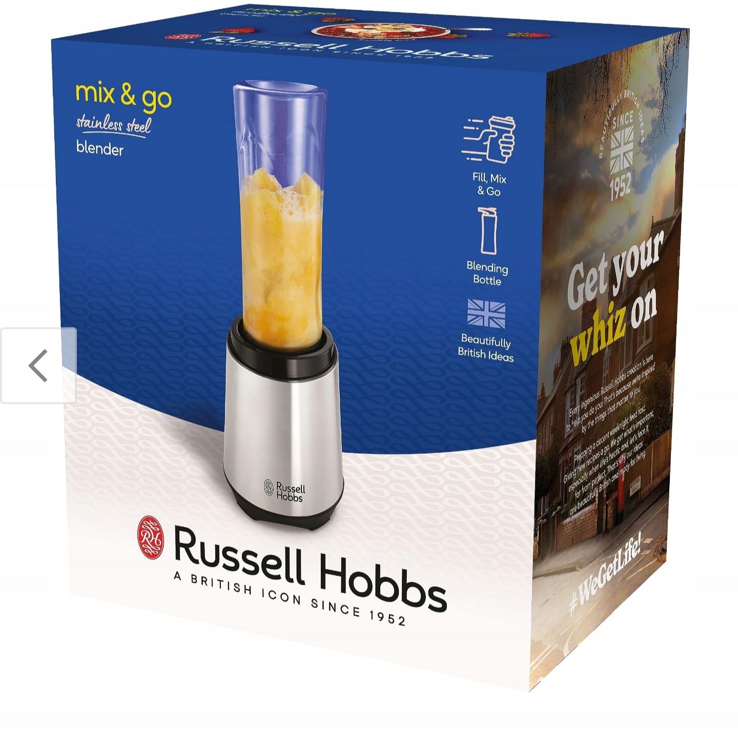 Blender kielichowy Russell Hobbs Mix & Go 300 W srebrny