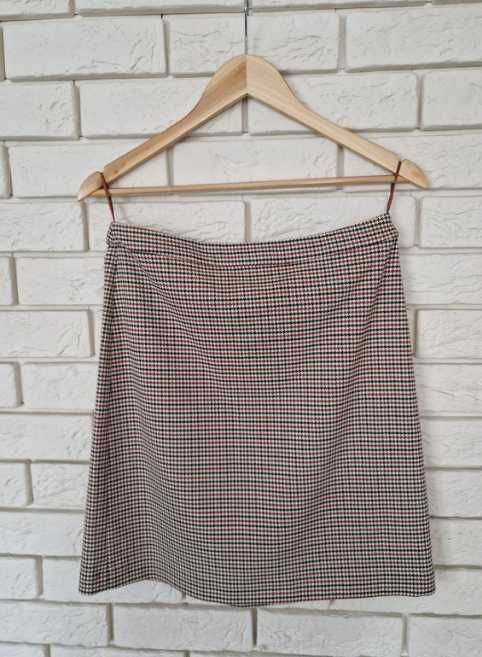 Kraciasta spódnica mini w kratę elegancka klasyczna wygodna Esprit,6 S