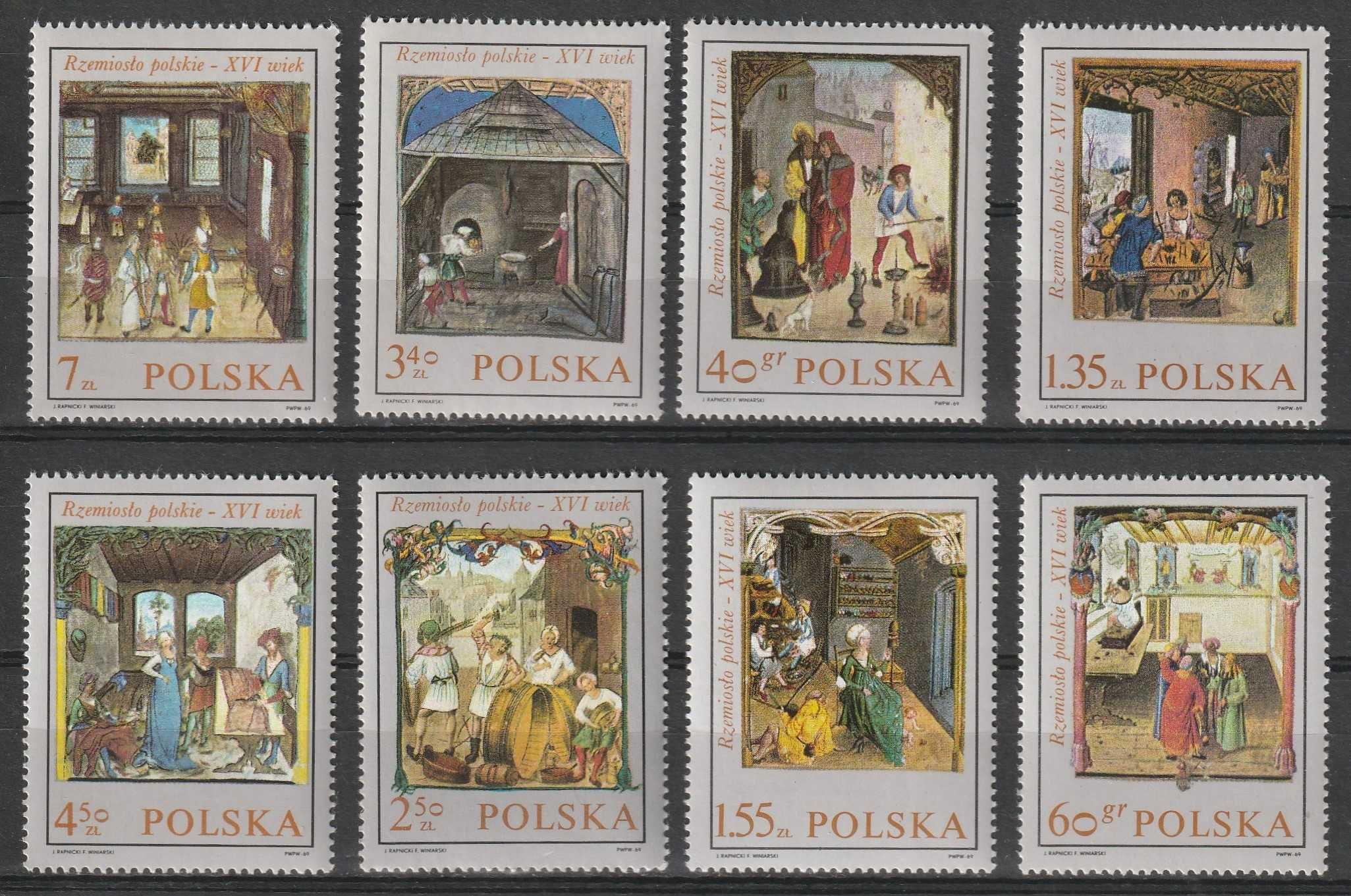 znaczki Polska - 1969 - RZEMIOSŁO POLSKIE - czyste **