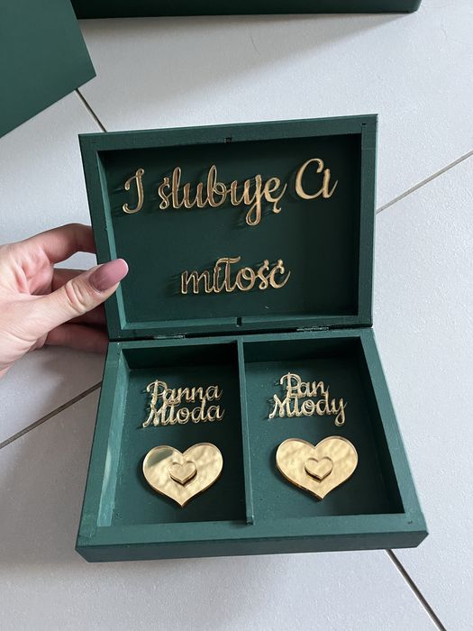 Skrzynka na koperty ślubne pudełko na obrączki koszyczki ratunkowe
