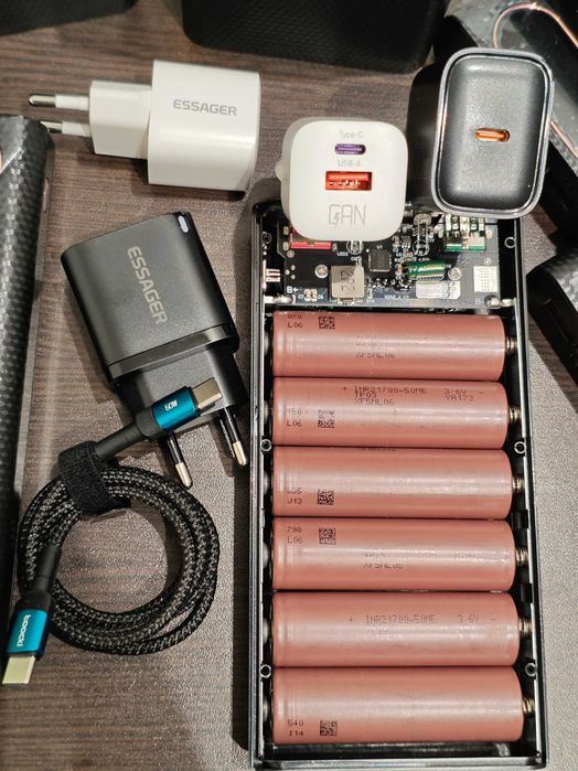 Power Bank 6 * 5000mAH акб 21700 QC PD повербанк Fast Charge 30000mAh