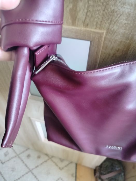 Torebka damska miękka Puccini zamek śliwka burgund nowa