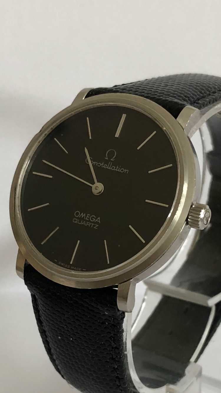 Omega Costellation z czarną tarczą, zegarek męski oryginalny
