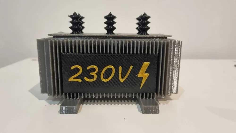 Model 3D Transformator Tabliczka 253V 230V