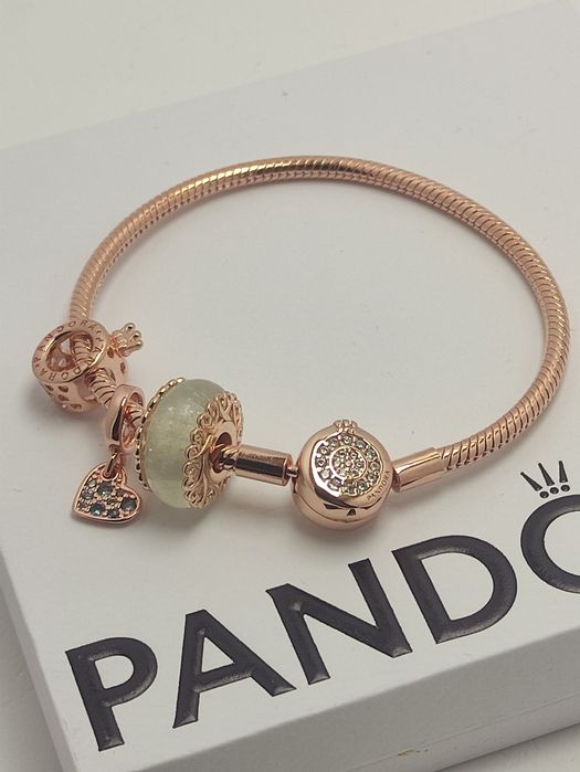 Bransoletka srebrna ALE MET z 3 charmsami