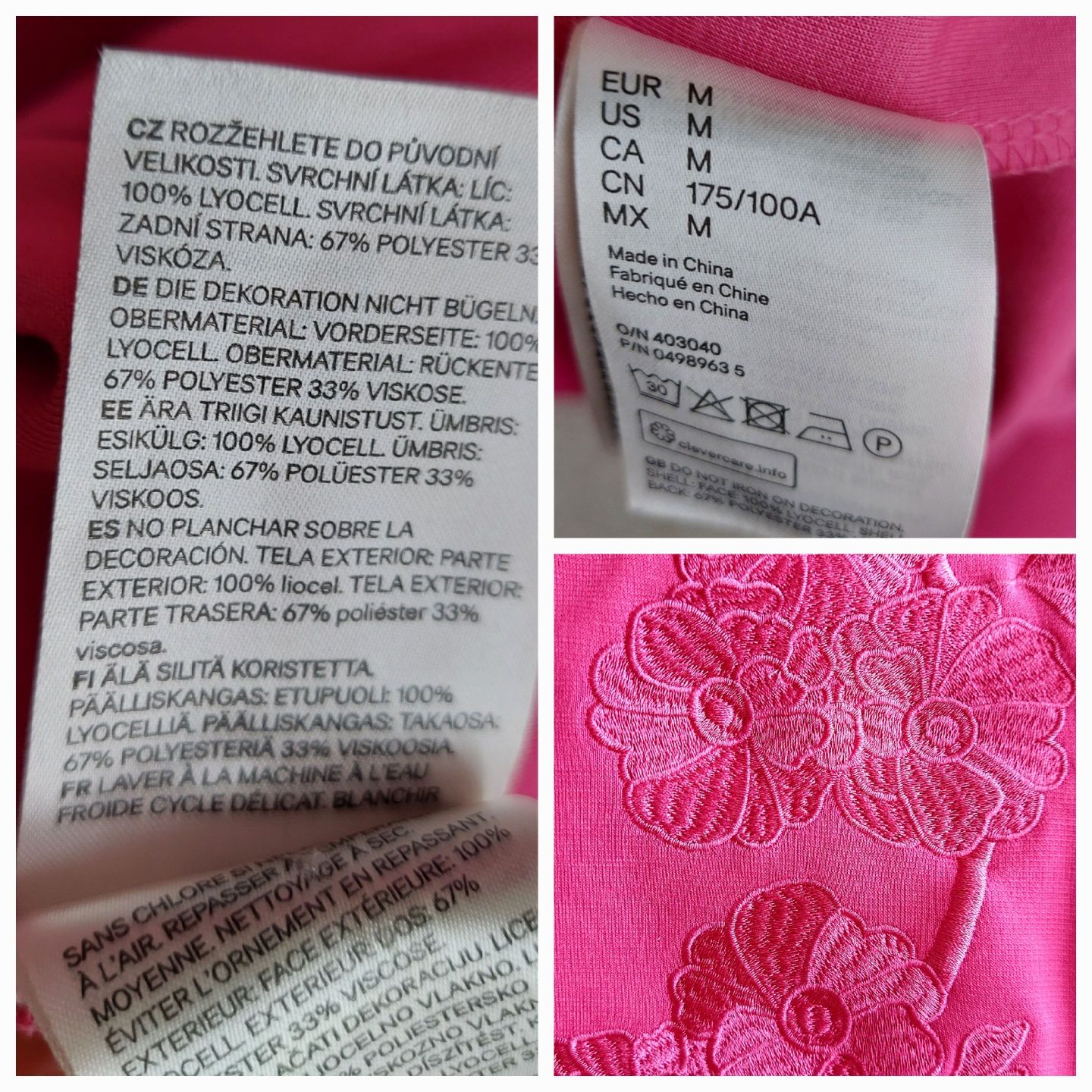 Худі H&M Studio S/S розовий з вишивкою,р  50-52- 175