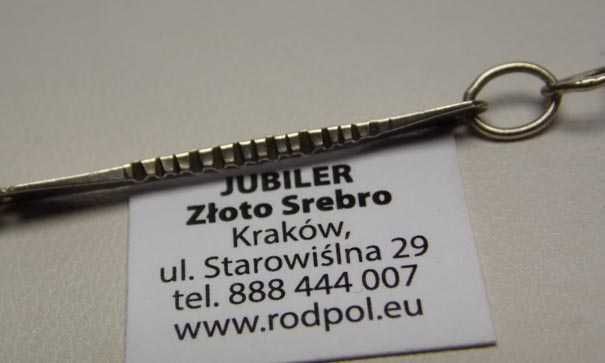 Srebrny naszyjnik polska wytwórnia 81 cm. Ciekawy wzór vintage.