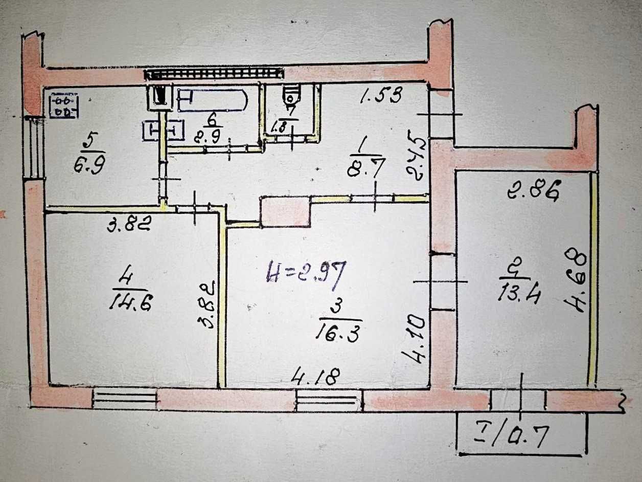 Продается 3х комн. сталинка на 96 квартале, по пр. Гагарина