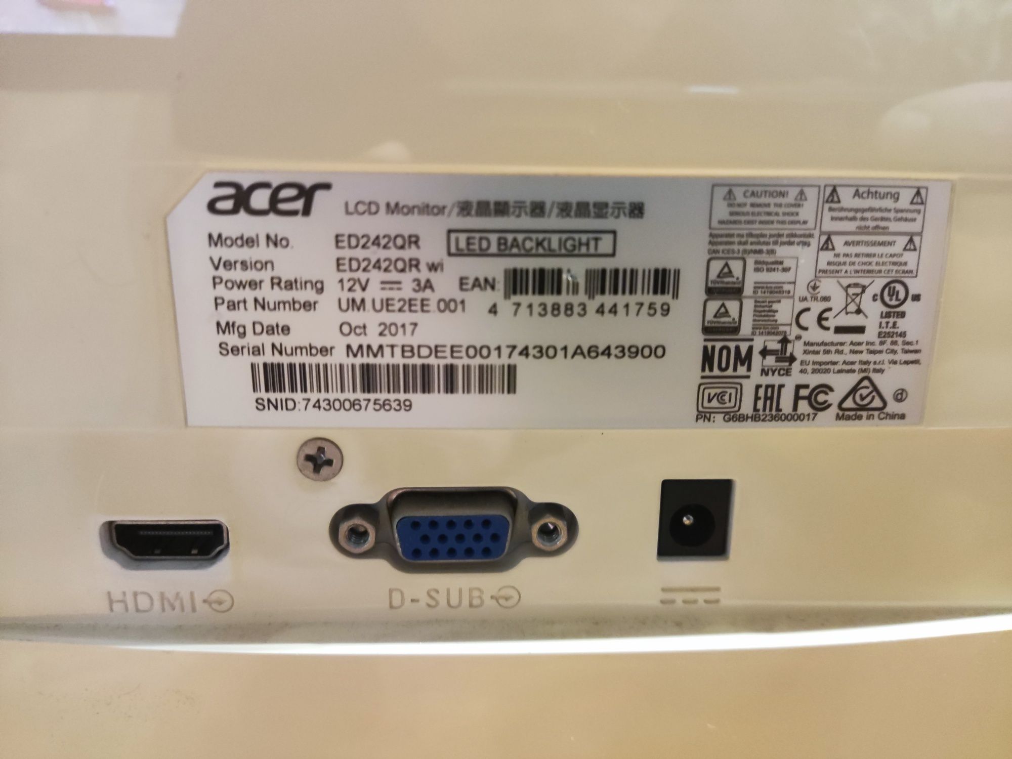Monitor Acer 24"