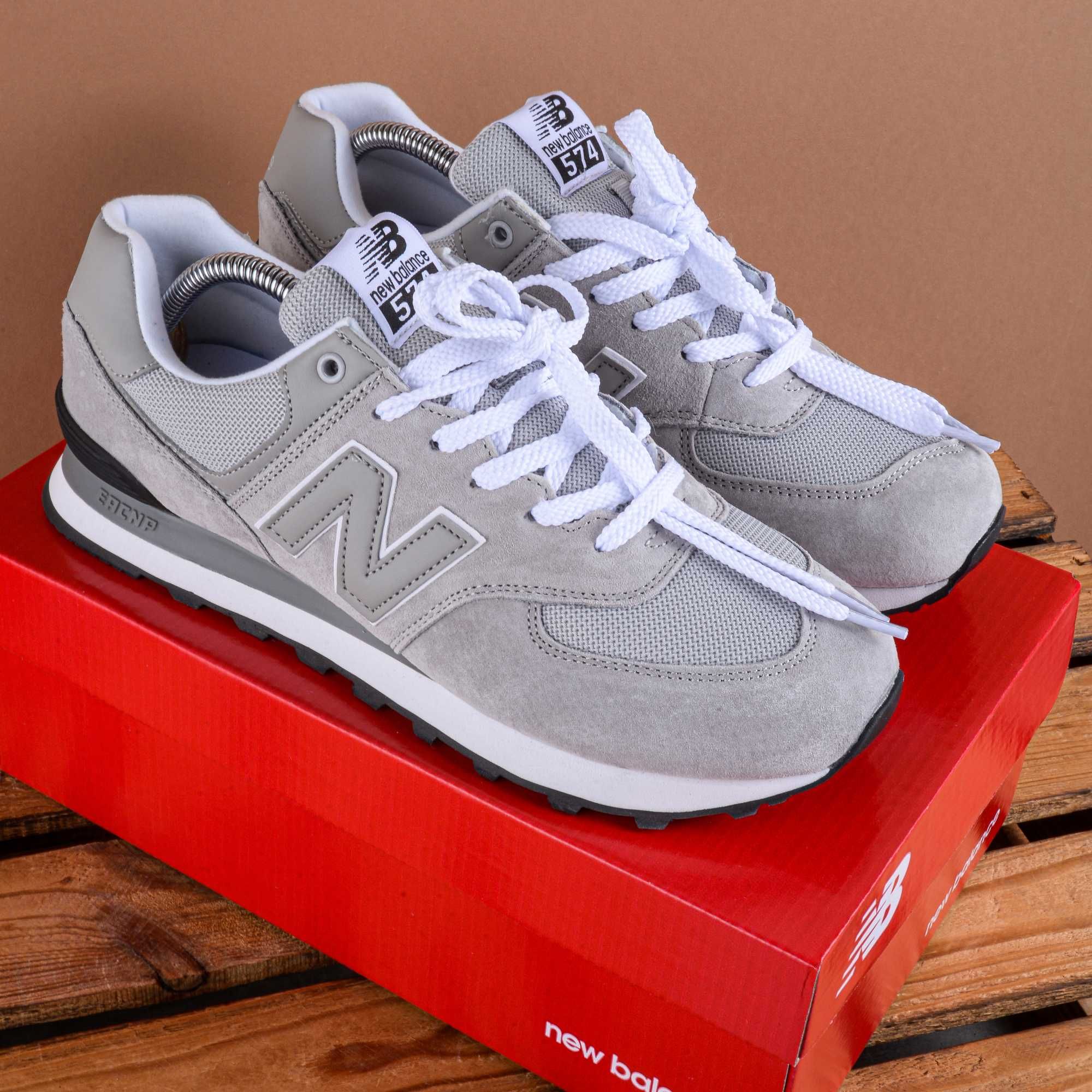 (1907) Кросівки New Balance 574 сірі з чорним (41-46) нб NB