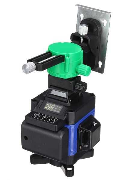 Laser 4x360 stopni, zielona linia, 2 akumulatory + akcesoria MaxLight