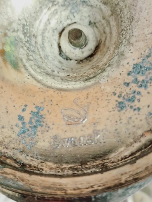 Антикварний свічник канделябр Swanski , посріблена латунь