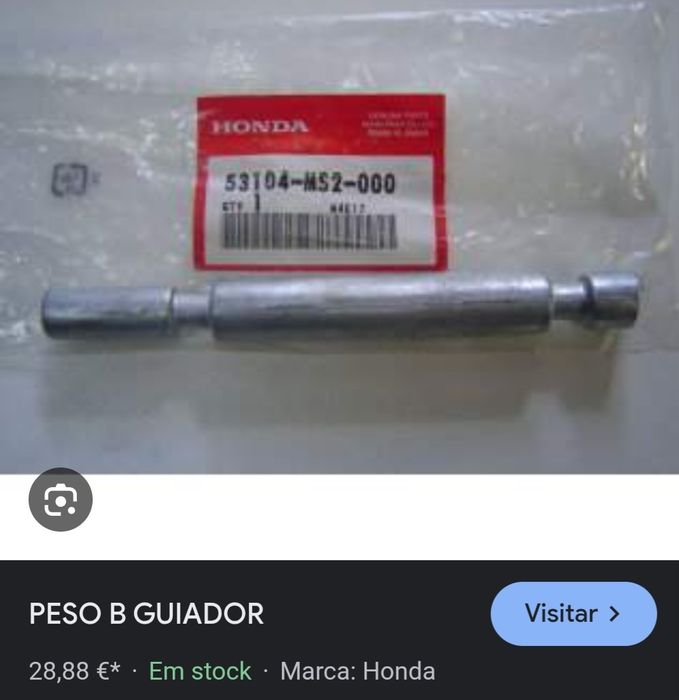 Peso guiador moto honda