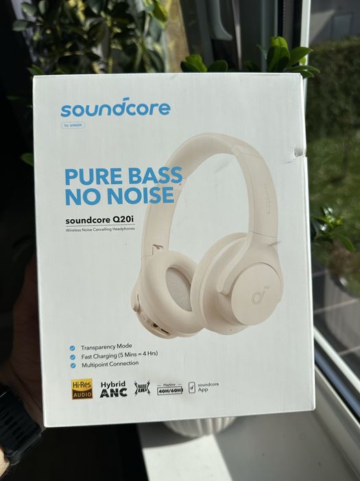 Słuchawki nauszne bezprzewodowe Soundcore Q20i ANC do 60h Białe