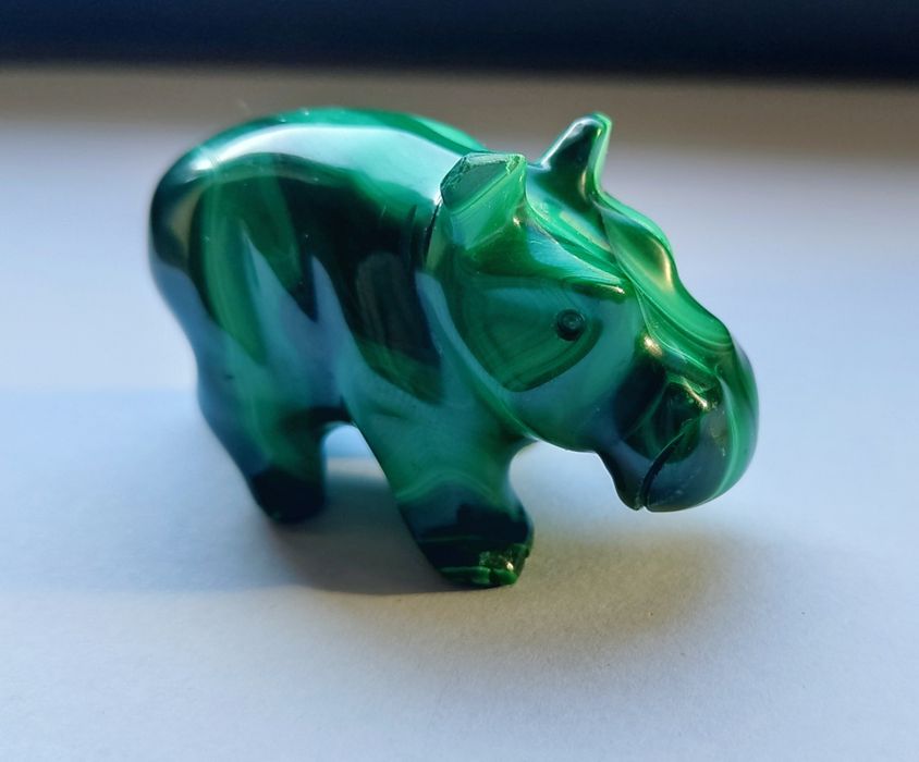 Hipopotam z malachitu. Kongo.