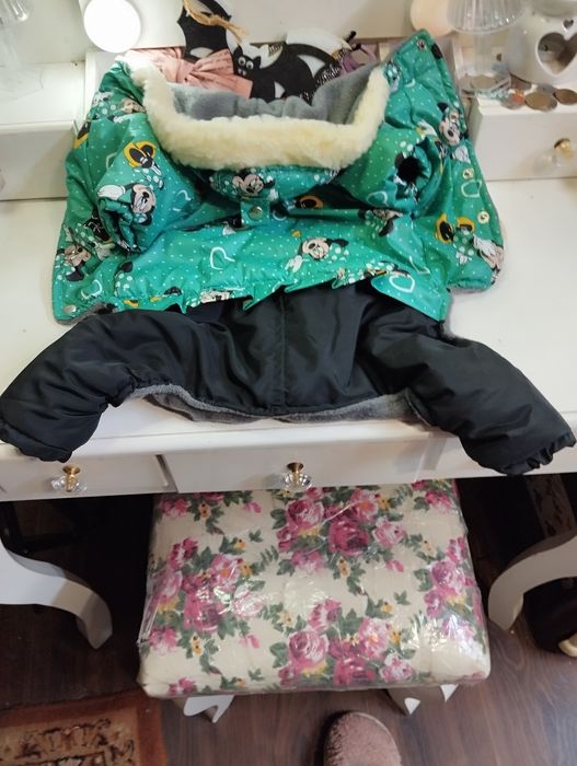 Теплый зимний комбинезон для собак мелких пород и кошек