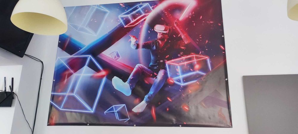 Plakat VR wirtualna rzeczywistość BEAT SABER 200x150cm