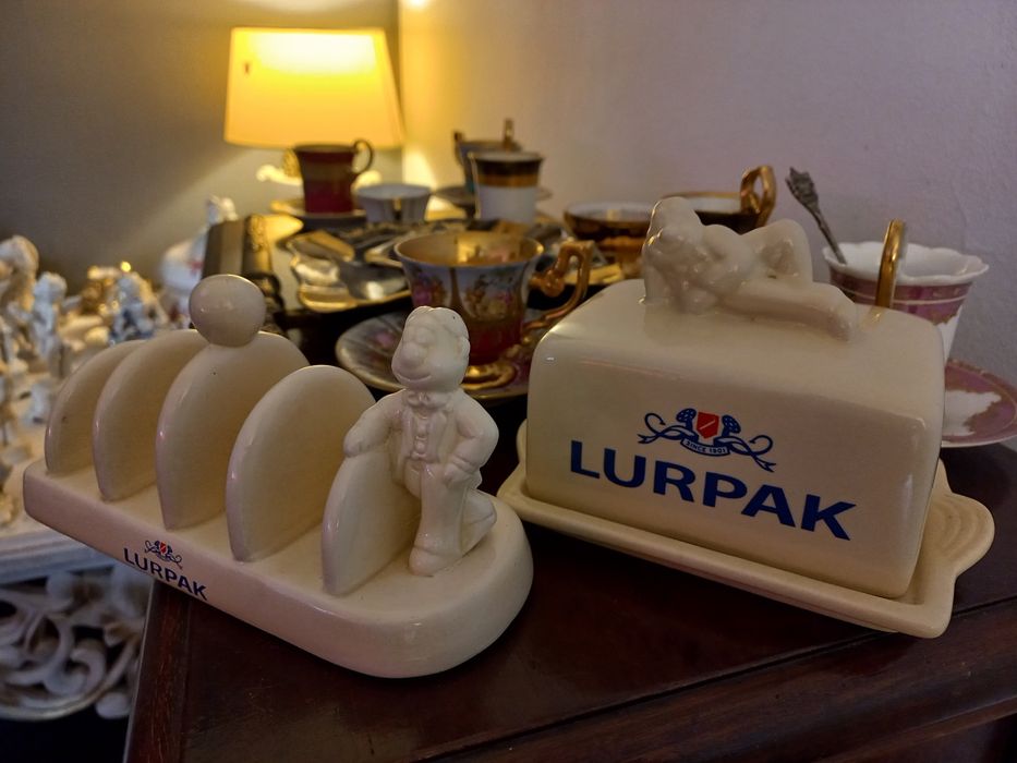 Ceramiczna-Masielnica oraz stojak na tosty- Lurpak org Szwecja..