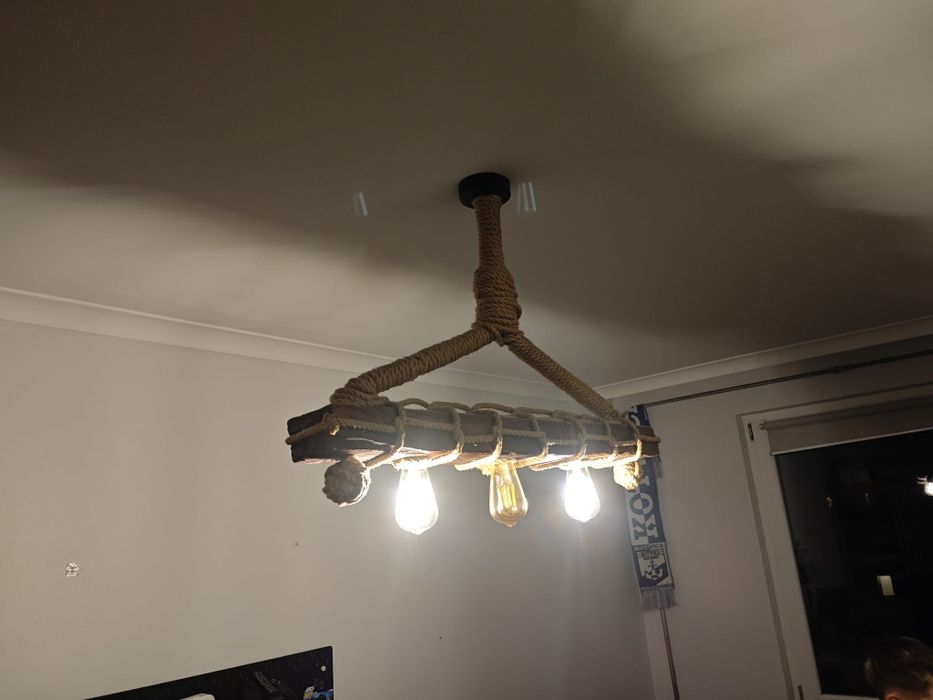 Lampa retro ze sznura 3 żarówki