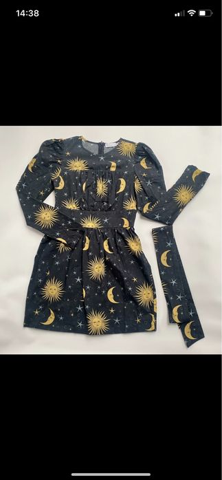 Laurella taliowana sukienka z paskiem długi rękaw