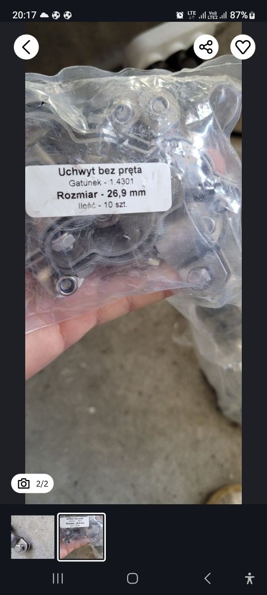 Obejma uchwyt nierdzewne 26,9 40 sztu