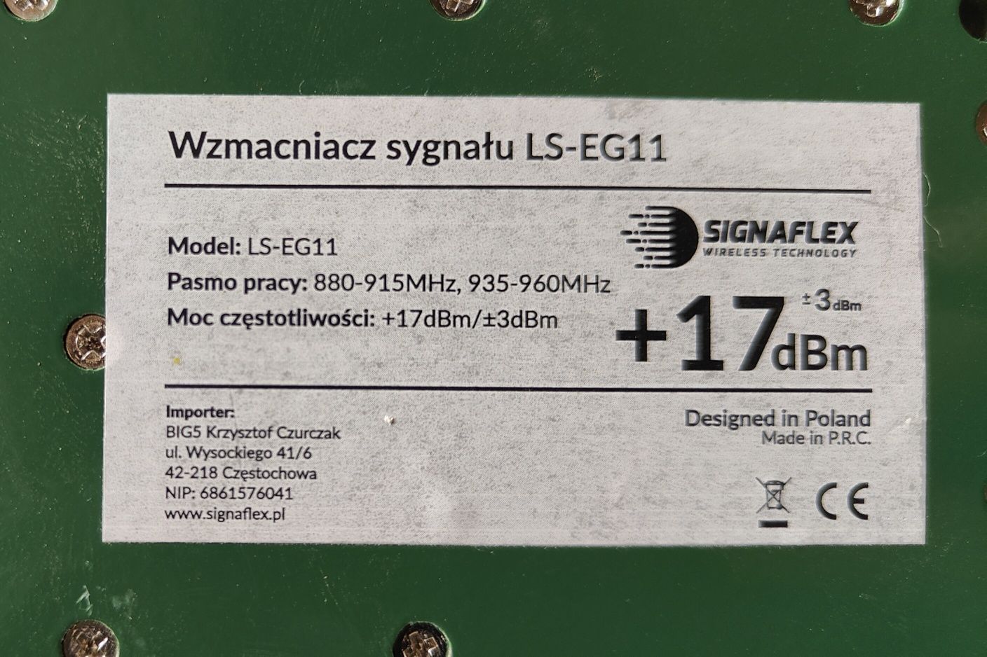 Wzmacniacz antenowy duży zestaw komplet GSM/E-GSM/LTE/DCS/HSPA+ LS-EG1