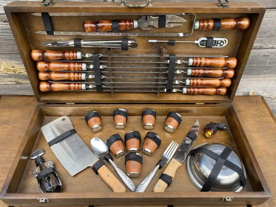 Набір шампурів ручної роботи на подарунок, набор шампуров с ДОСТАВКОЙ