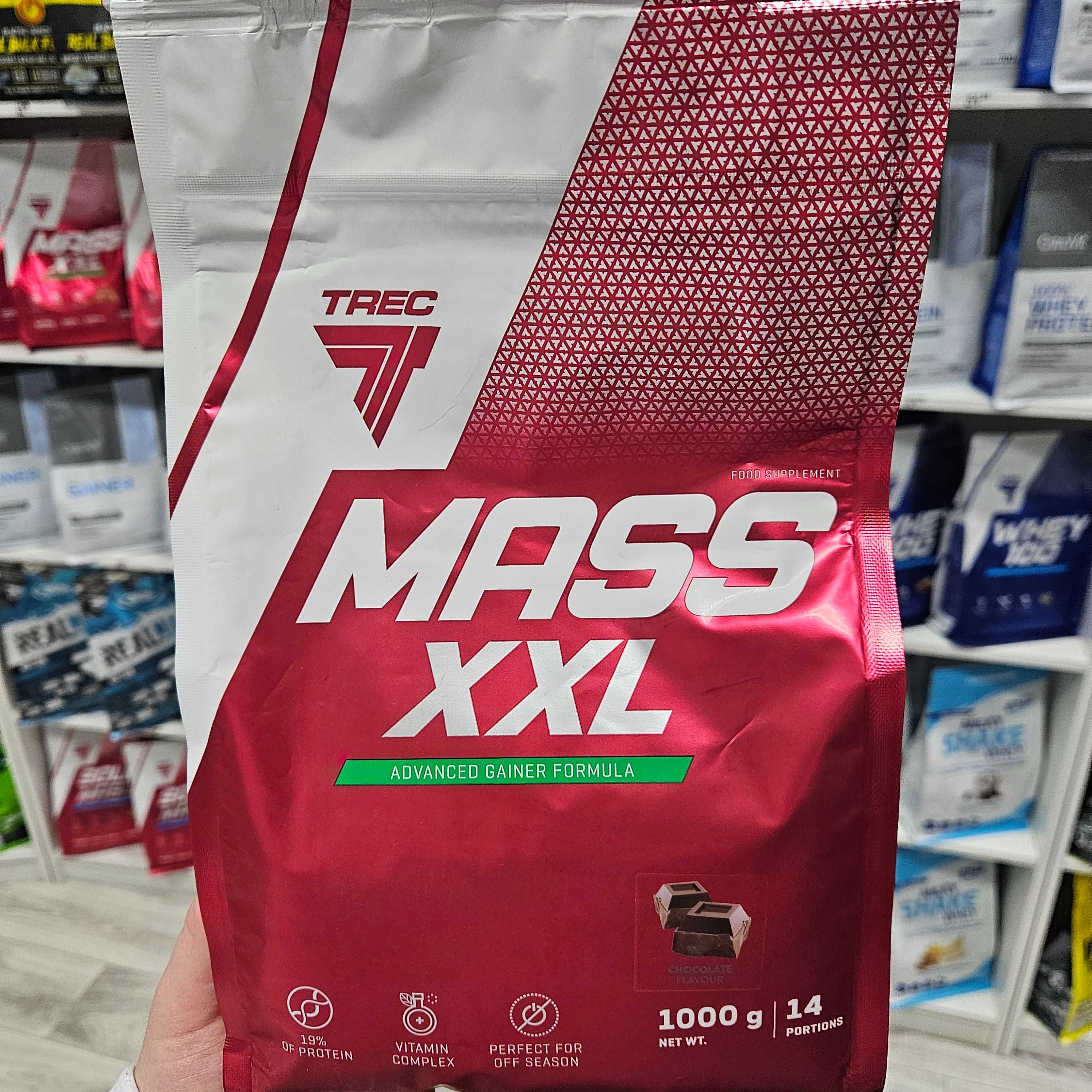Trec MASS XXL 1000g smak Czekolada Odżywka na masę