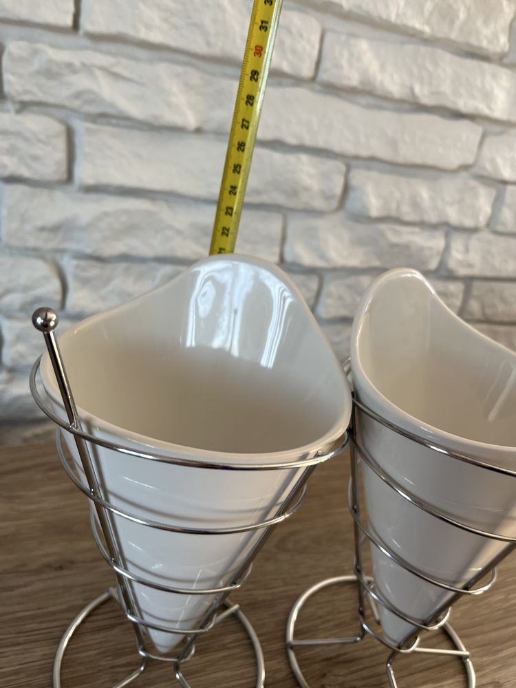 Rożek do frytek porcelanowy