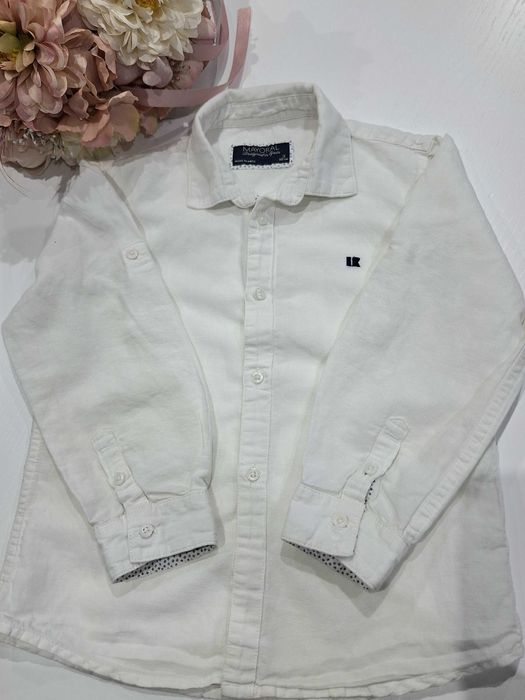 Koszula biała Mayoral długi rękaw elegancka 98,3l