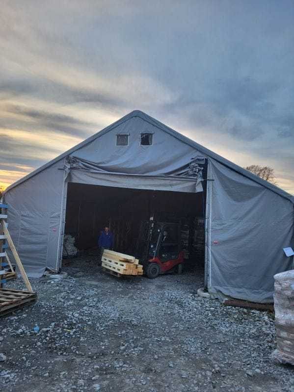 Namiot magazynowy, hala namiotowa PCV szary 10x12m