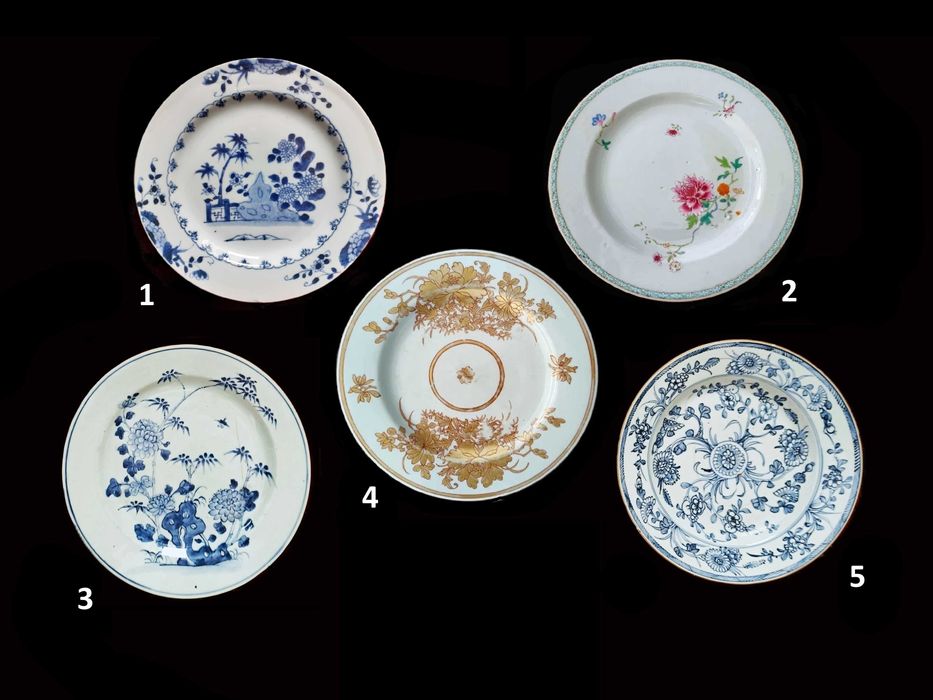 Vários Pratos Companhia das Índias, Porcelana Chinesa, séc. XVIII