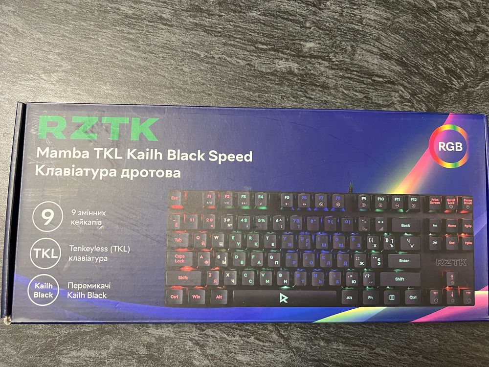 Клавіатура дротова RZTK Mamba TKL Kailh Black Speed USB