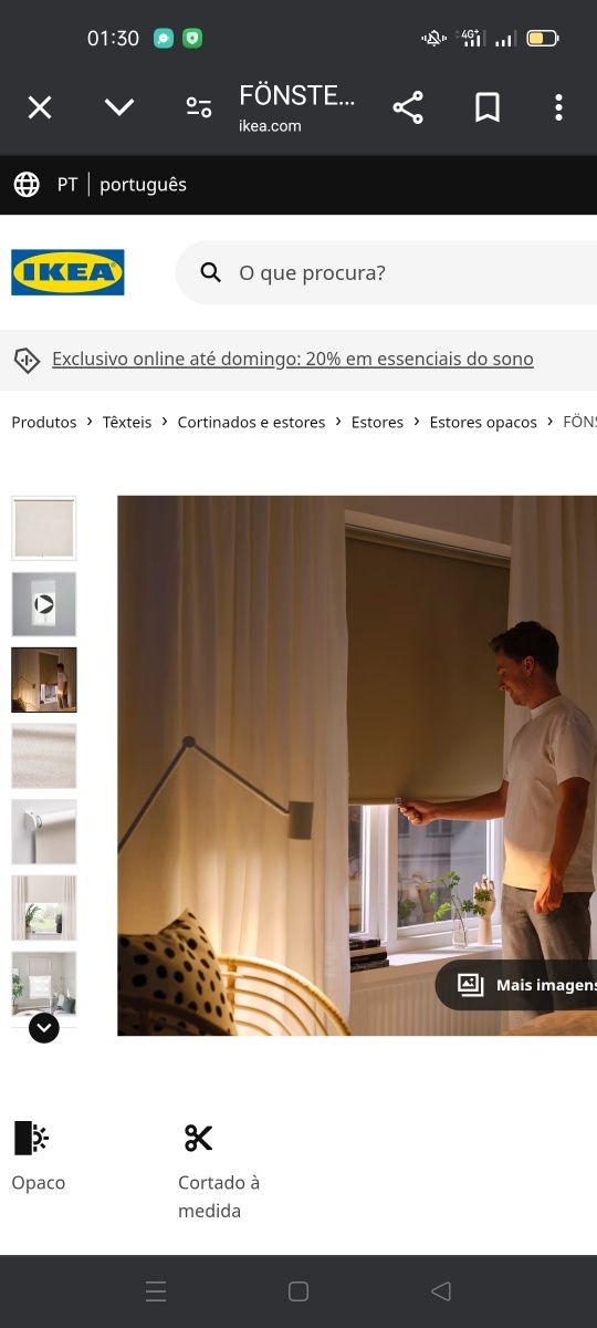 Estores de correr opaco, bege IKEA. NOVO