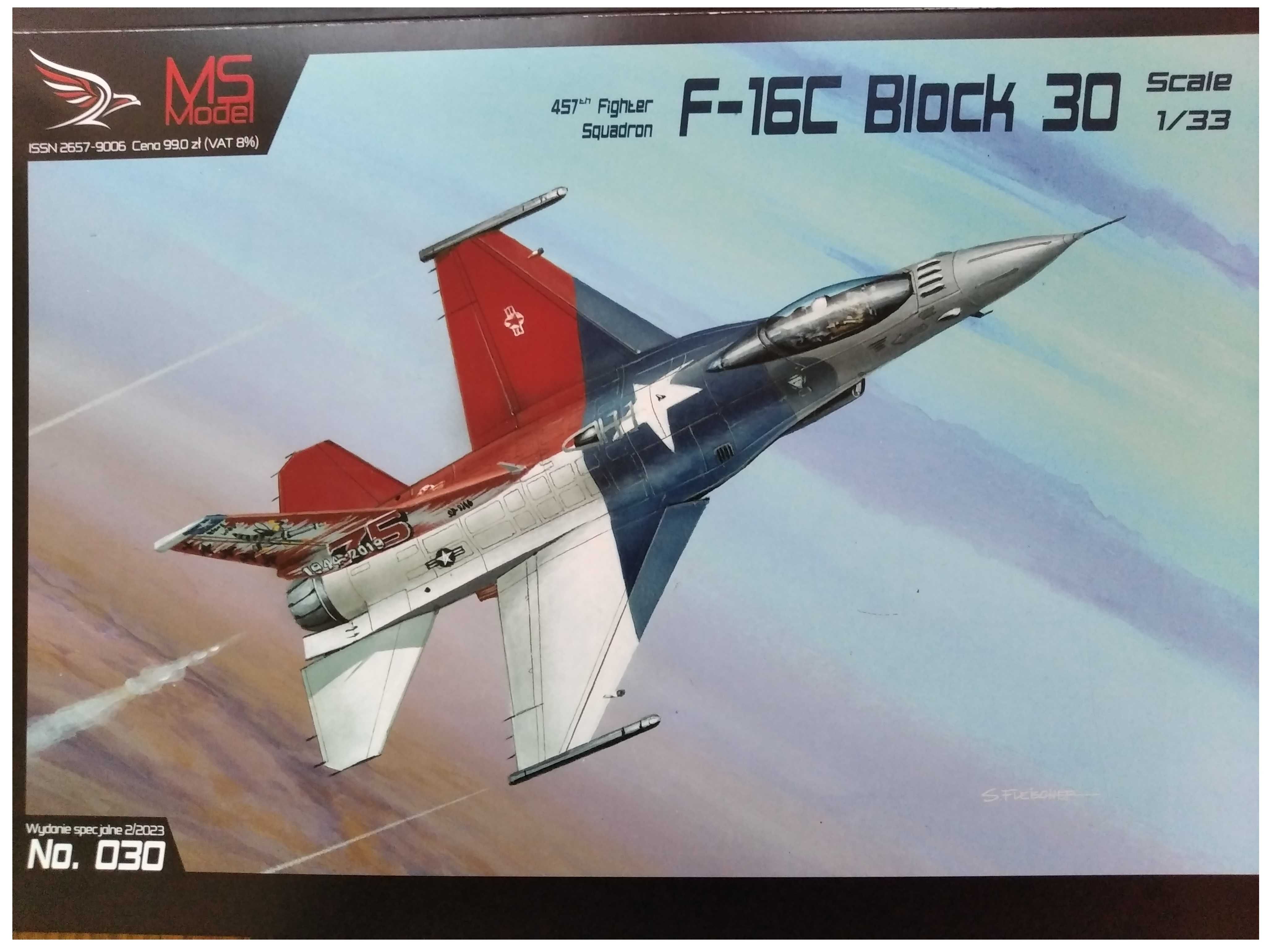Model kartonowy samolot amerykański myśliwiec F-16 C Block 30