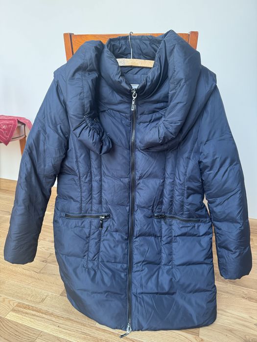 Monnari granatowy plaszcz puchowy rozmiar 44
