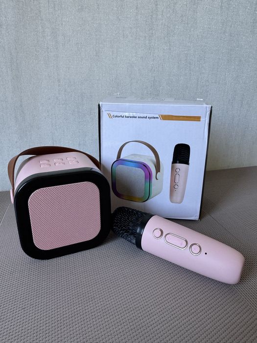 Детское караоке, блютус колонка с микрофоном, поющая колонка, микрофон