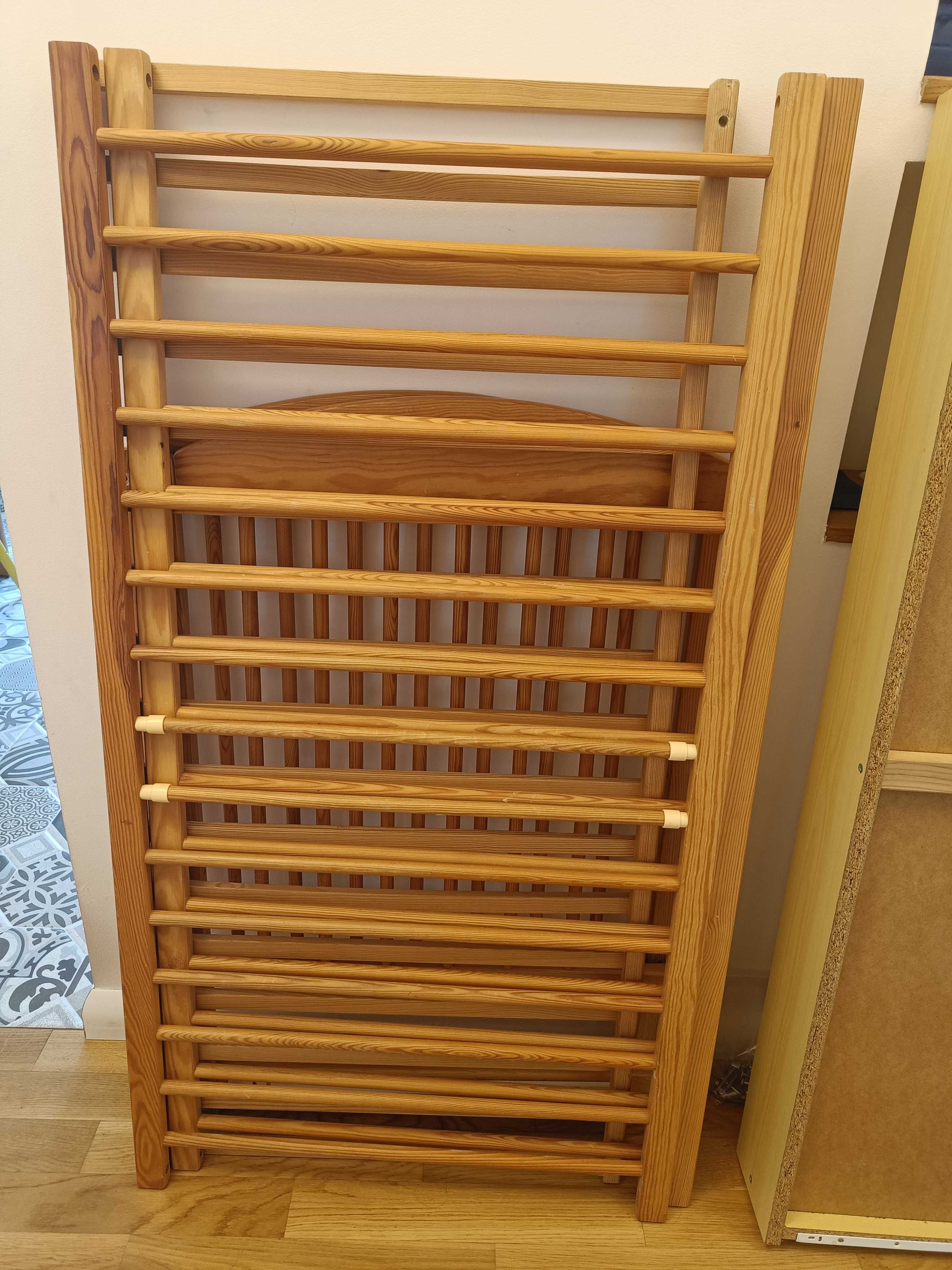 Łóżeczko drewniane dziecięce 60x120 z szufladą