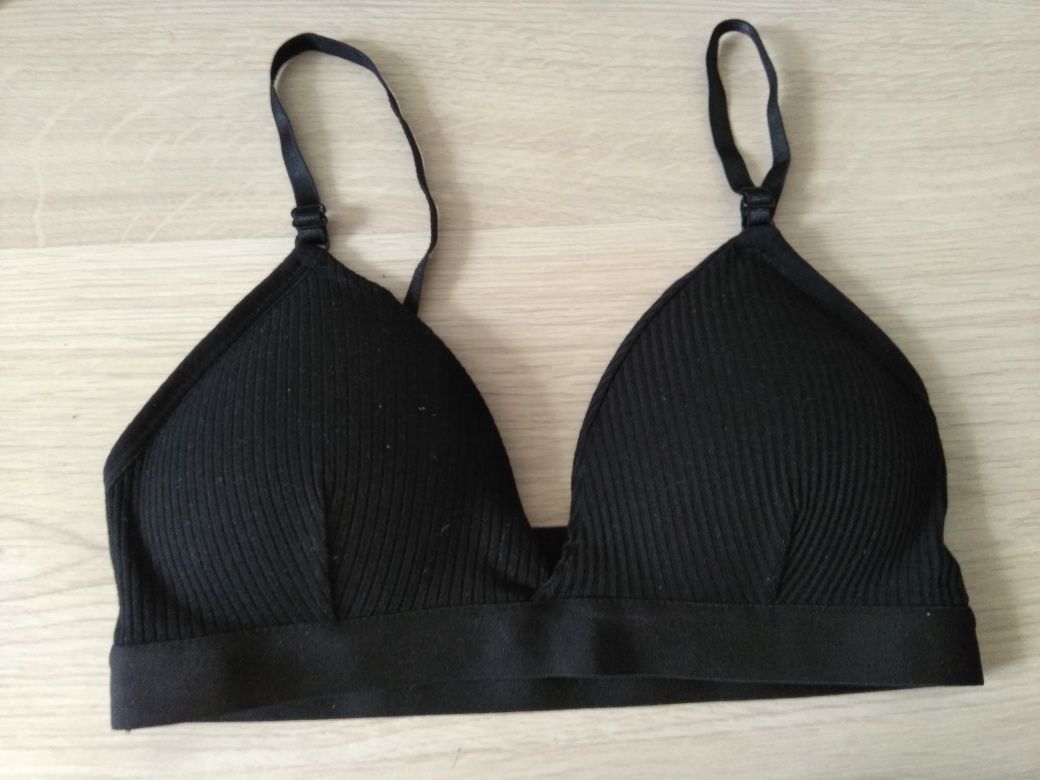 Nowe czarne biustonosze M/ 75B. 5 sztuk koronka bez fiszbin sportowy